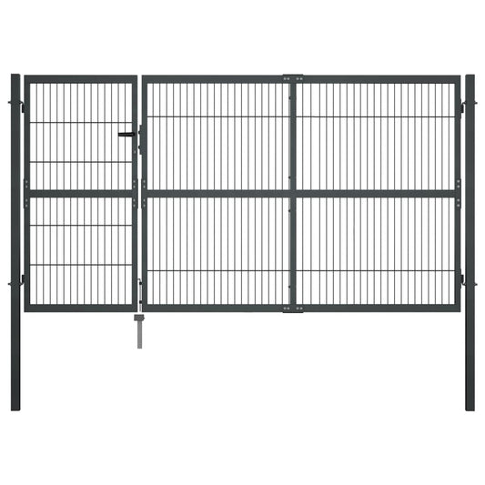 Gartentor mit Pfosten Stahl 350×140 cm Anthrazit