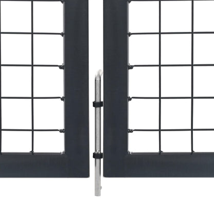 Gartentor mit Pfosten Stahl 350×140 cm Anthrazit