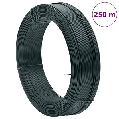 Zaun-Bindedraht 250 m 0,9/1,4 mm Stahl Schwarzgrün