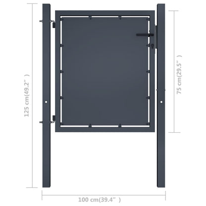 Gartentor Stahl 100 x 75 cm Anthrazit