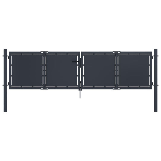 Gartentor Stahl 300 x 75 cm Anthrazit
