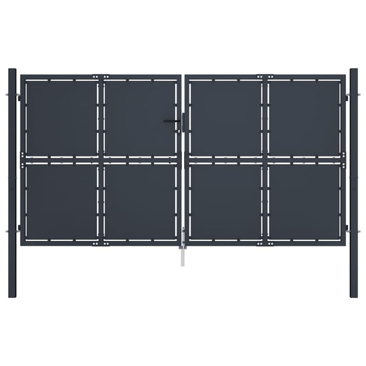 Gartentor Stahl 300 x 175 cm Anthrazit