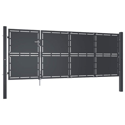 Gartentor Stahl 350 x 125 cm Anthrazit