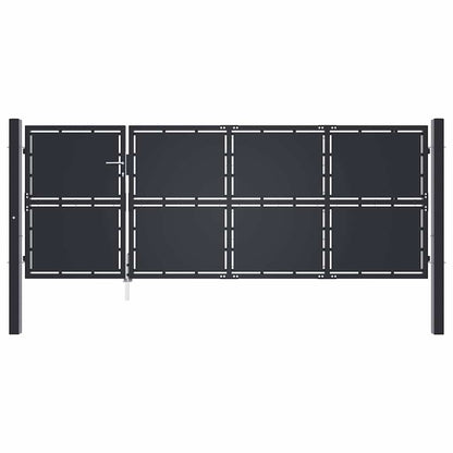 Gartentor Stahl 350 x 125 cm Anthrazit