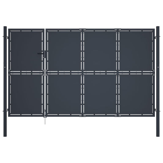 Gartentor Stahl 350 x 175 cm Anthrazit