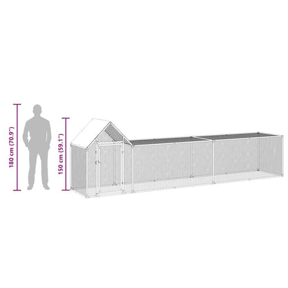 Hønsehus 5x1x1,5 m Galvaniseret stål