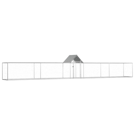 Hühnerstall 9x1x1,5 m Verzinkter Stahl