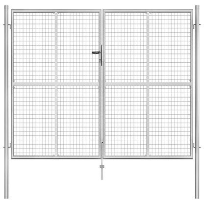 Gartentor Verzinkter Stahl 306 x 200 cm Silber