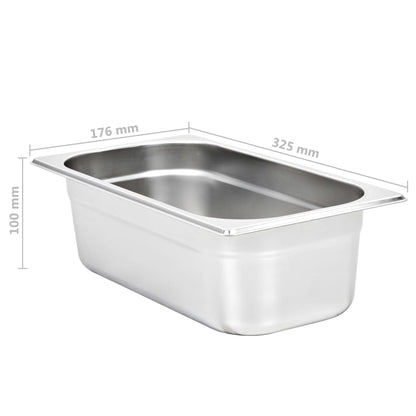 Gastronormbehälter 8 Stk. GN 1/3 100 mm Edelstahl