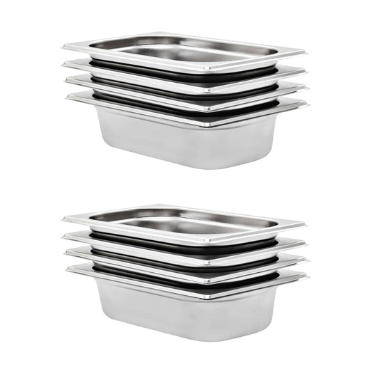 Gastronormbehälter 8 Stk. GN 1/4 65 mm Edelstahl