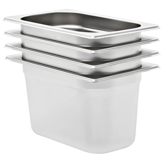 Gastronormbehälter 4 Stk. GN 1/4 150 mm Edelstahl
