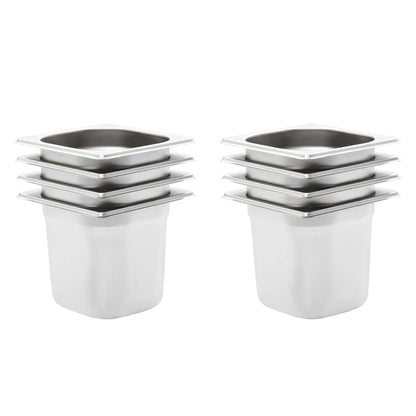 Gastronormbehälter 8 Stk. GN 1/6 150 mm Edelstahl