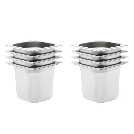 Gastronormbehälter 8 Stk. GN 1/6 150 mm Edelstahl