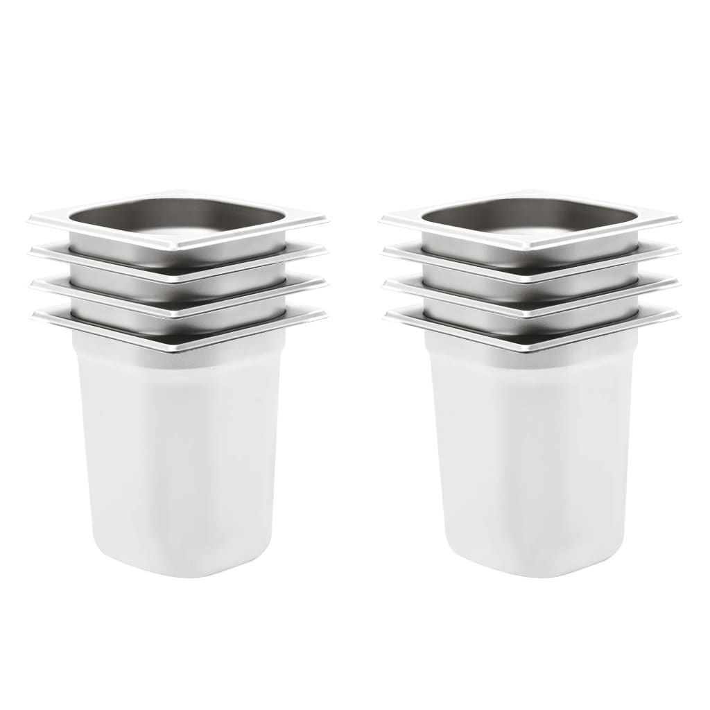 Gastronormbehälter 8 Stk. GN 1/6 200 mm Edelstahl