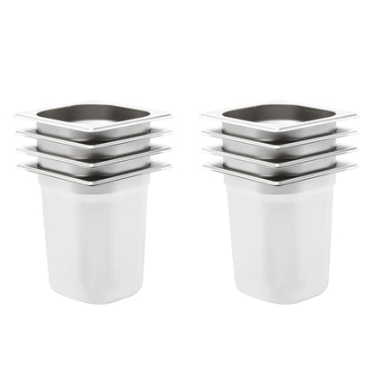 Gastronormbehälter 8 Stk. GN 1/6 200 mm Edelstahl