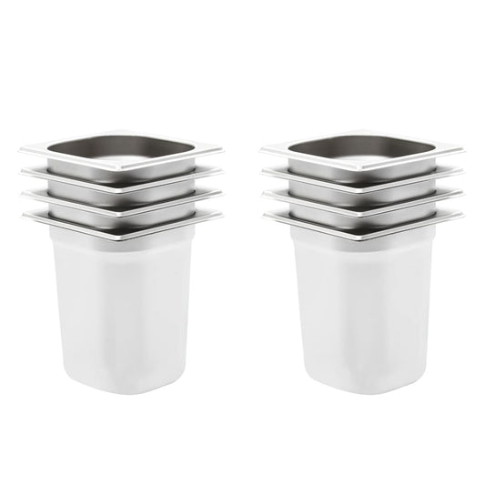 Gastronormbehälter 8 Stk. GN 1/6 200 mm Edelstahl