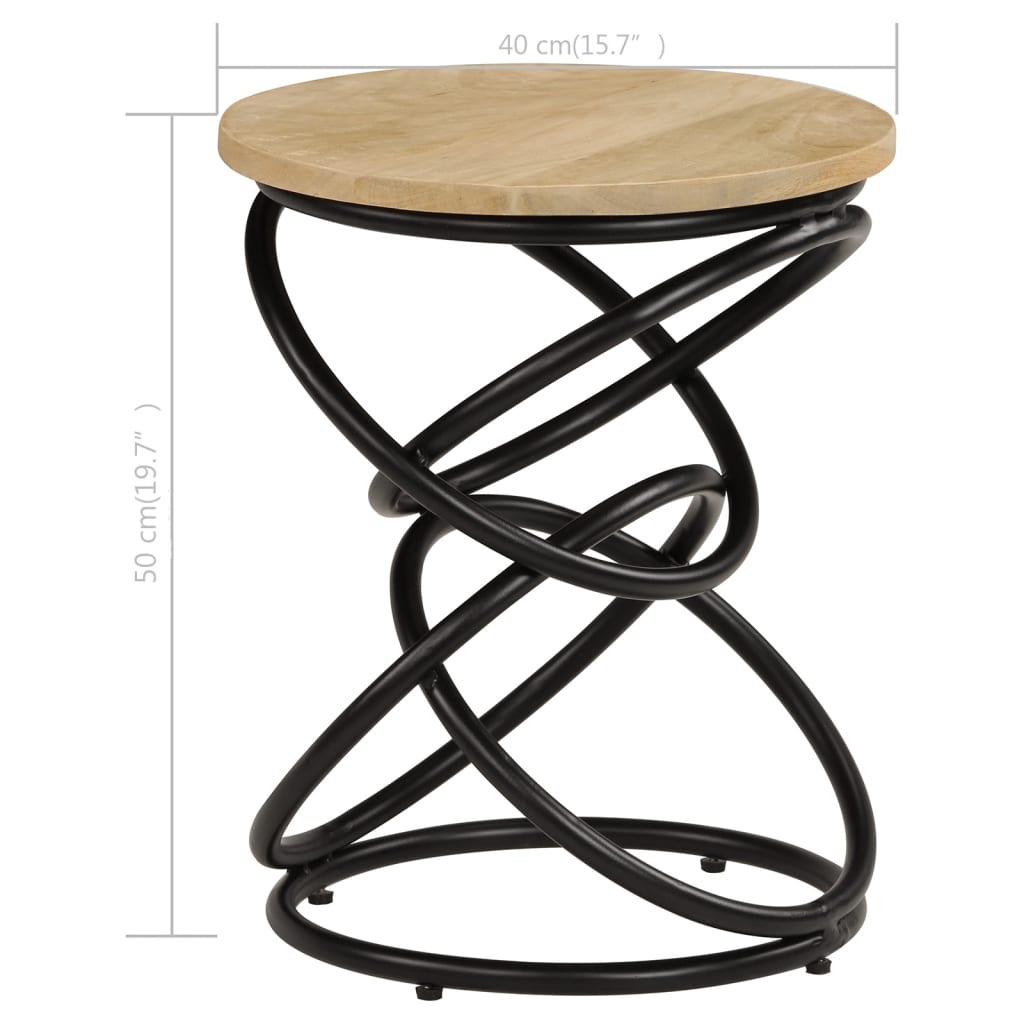 Sidebord mango massivt træ 40×50 cm