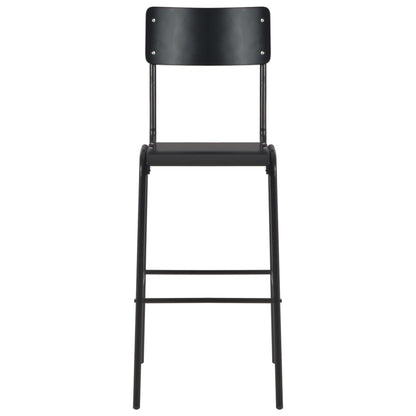 Barhocker 2 Stk. Schwarz Massives Sperrholz Stahl