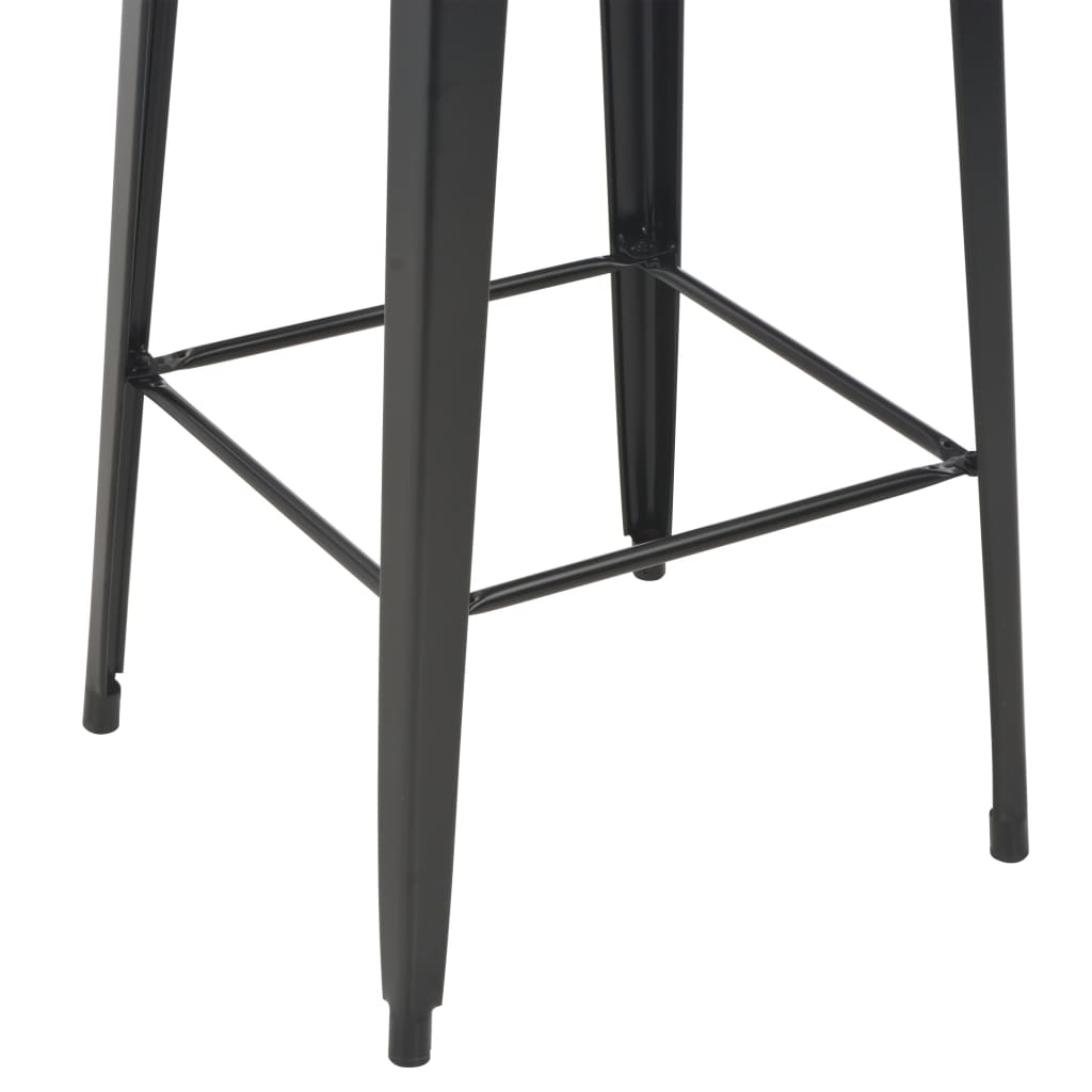 Bartisch Schwarz 60×60×108 cm Kiefer Massivholz und Stahl