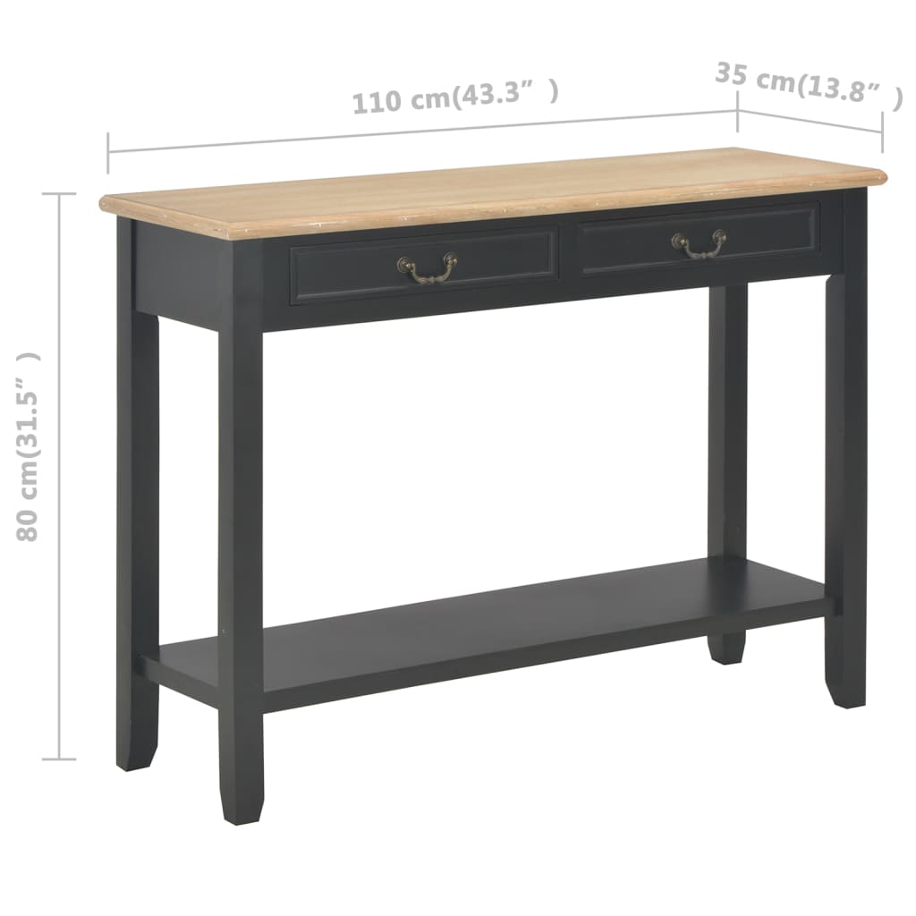 Konsolentisch Schwarz 110 x 35 x 80 cm Holz