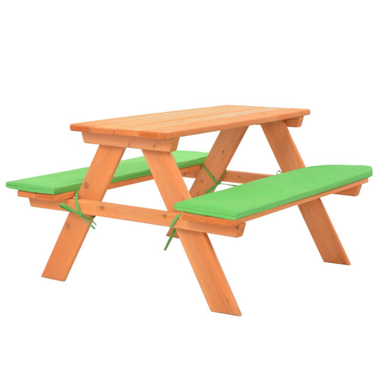 Børnepicnicbord med bænke 89×79×50 cm massivt grantræ