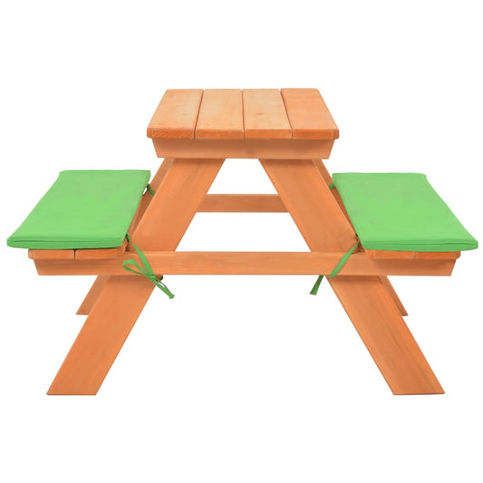 Børnepicnicbord med bænke 89×79×50 cm massivt grantræ