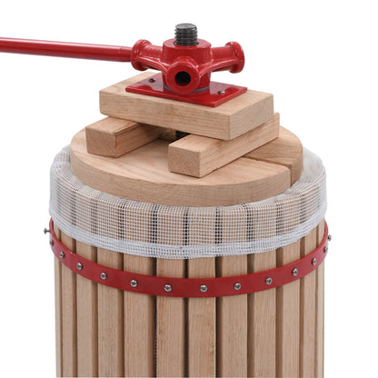Obst- und Weinpresse mit Stoffbeutel 24 L Eichenholz