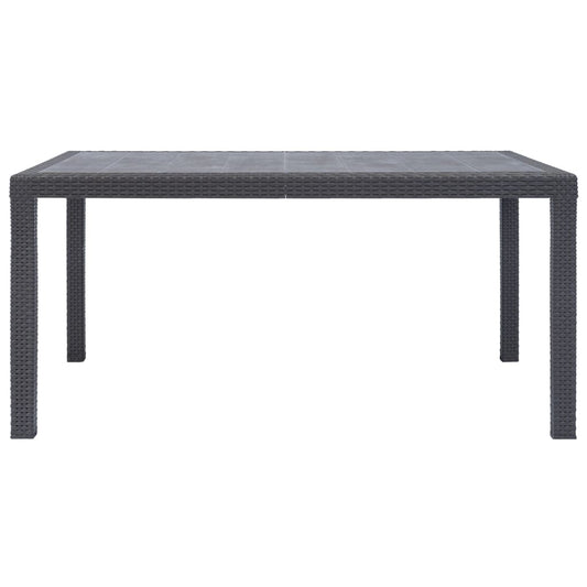 Gartentisch Braun 150x90x72 cm Kunststoff Rattan-Optik