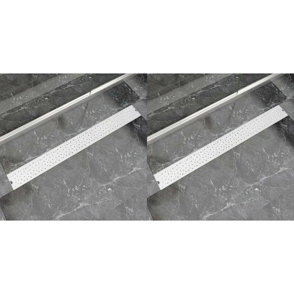 Lineare Duschrinnen 2 Stk. Blasen 1030 x 140 mm Edelstahl