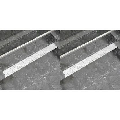 Lineare Duschrinnen 2 Stk. Blasen 1030 x 140 mm Edelstahl