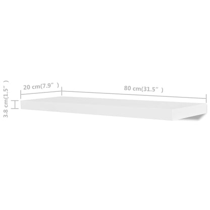 Wandregale 4 Stk. Weiß 80 cm