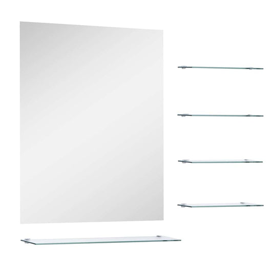 Wandspiegel mit 5 Ablagen Silbern 50×60 cm