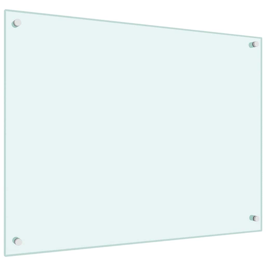 Küchenrückwand Weiß 80x60 cm Hartglas