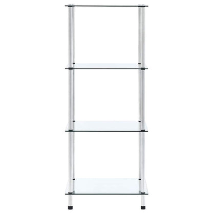 Regal mit 4 Ablagen Transparent 40x40x100 cm Hartglas