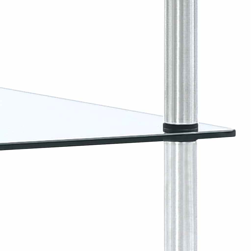 Regal mit 4 Ablagen Transparent 40x40x100 cm Hartglas