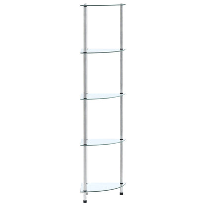 Regal mit 5 Ablagen Transparent 30x30x130 cm Hartglas