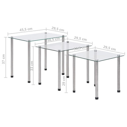 Redeborde 3-delt Gennemsigtigt hærdet glas