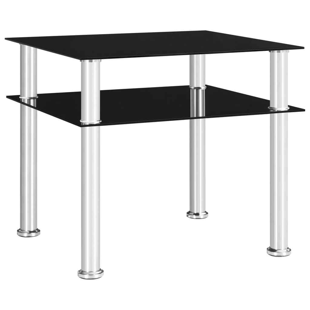 Sidebord Sort 45x50x45 cm Hærdet glas