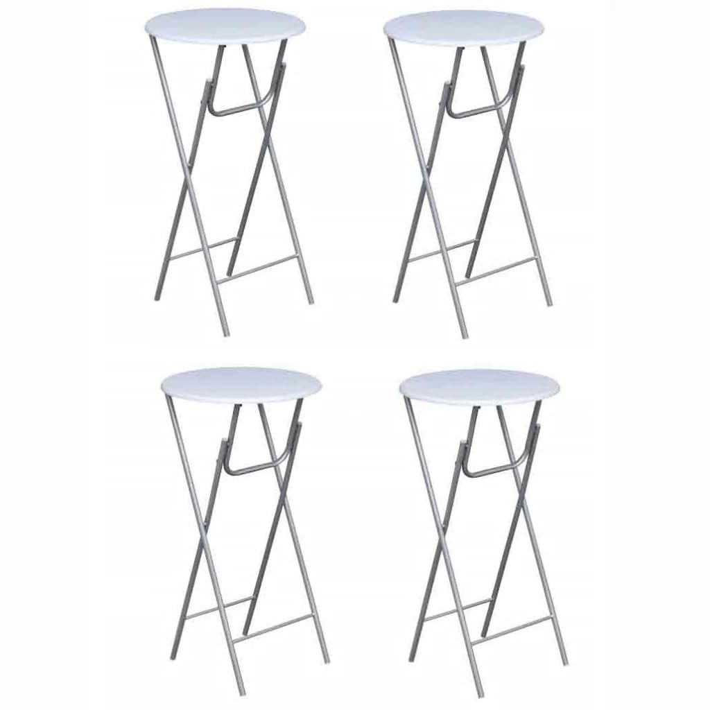 Stehtische 4 Stk. mit MDF Tischplatte Weiß