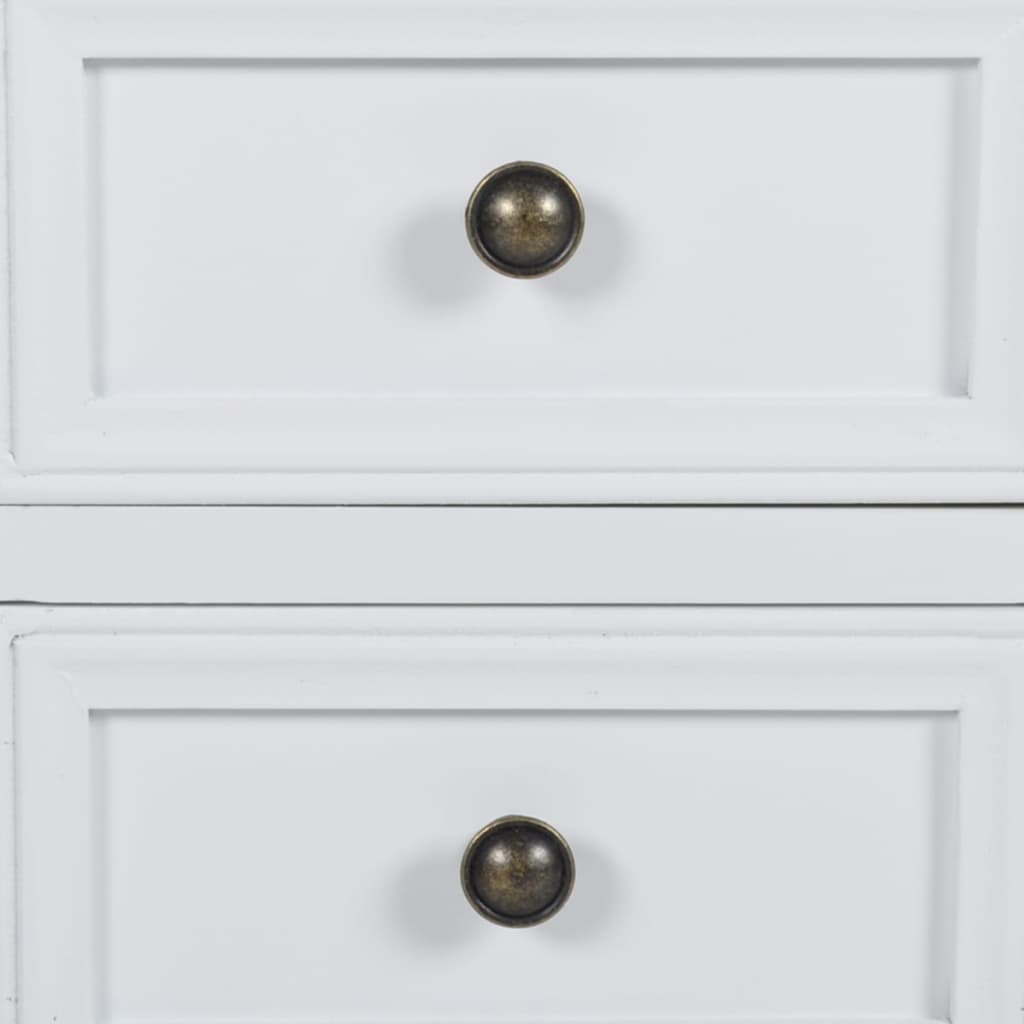 Nachttisch mit 2 Schubladen MDF Weiß