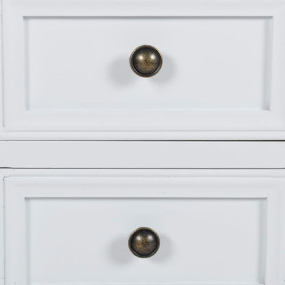 Nachttisch mit 2 Schubladen MDF Weiß