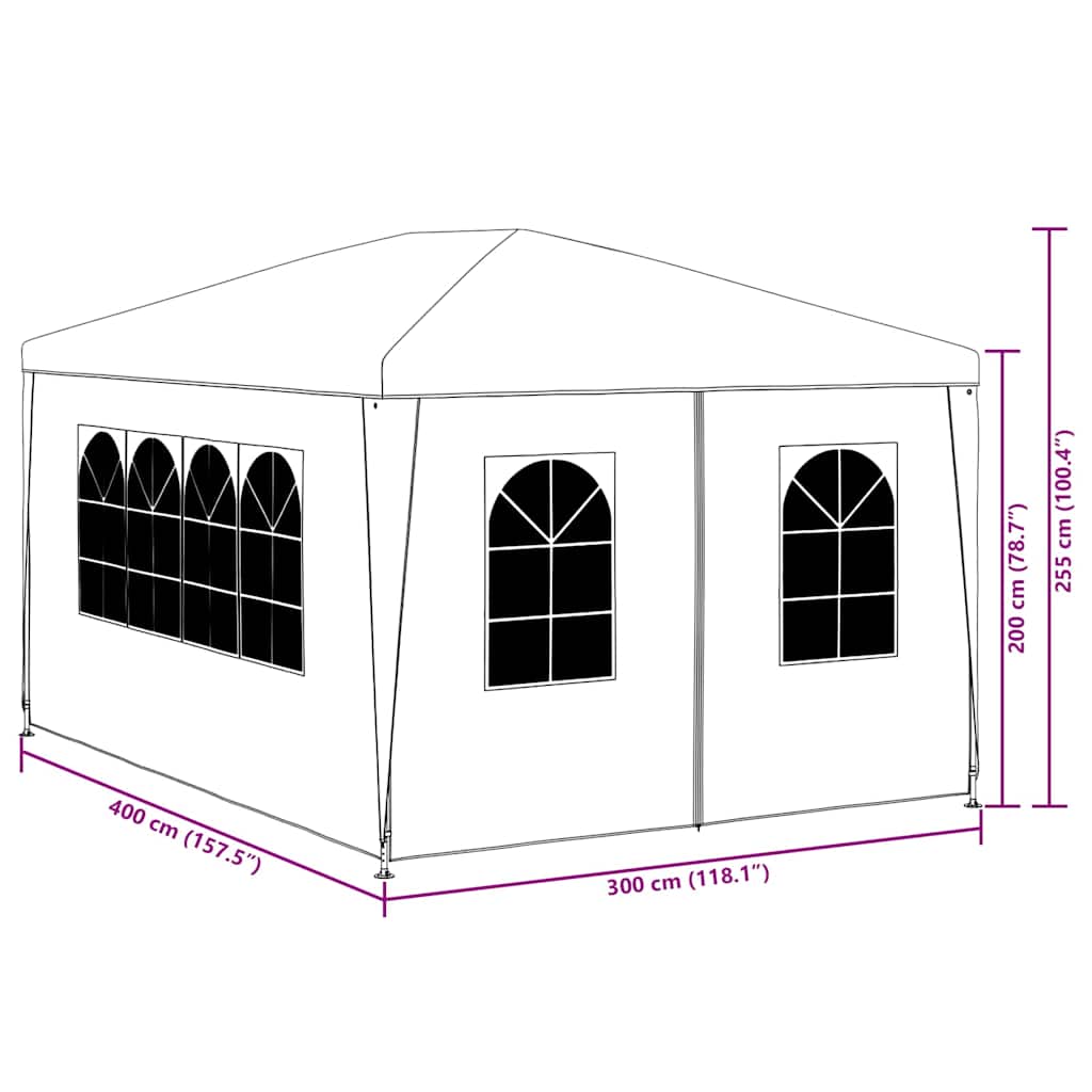 Partyzelt 3x4 m Blau
