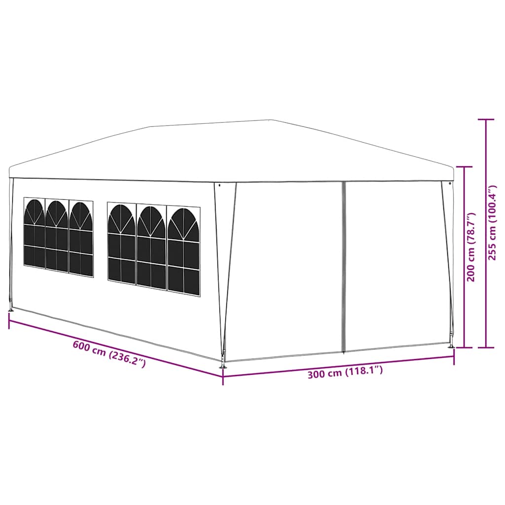 Partyzelt 3x6 m Weiß
