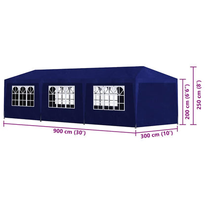 Partyzelt 3x9 m Blau