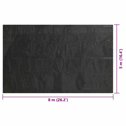 Treibende Pool Solarfolie rechtecking 8 x 5 m Pools, schwarz