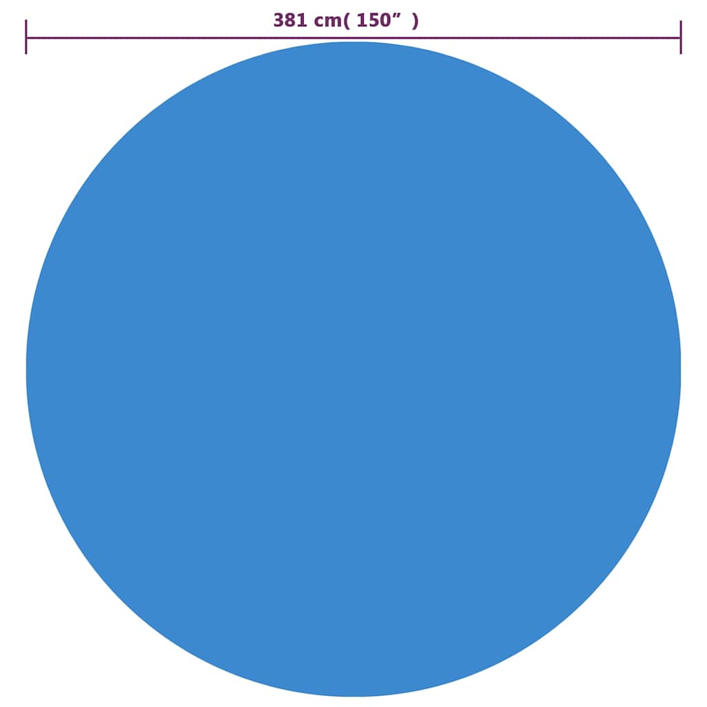 Flydende rund PE Pool Solar Cover 381 cm Blå