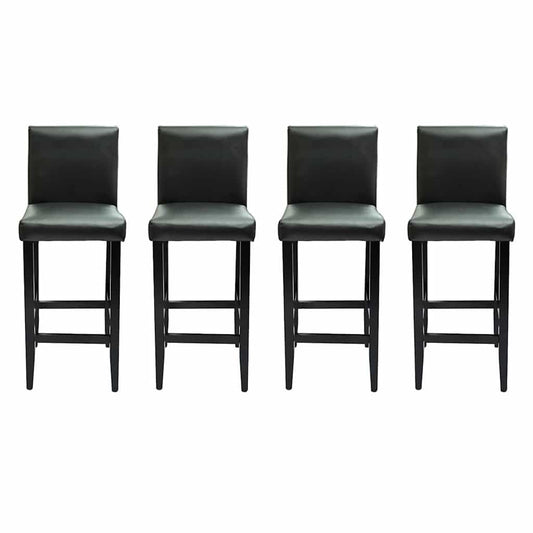 Barshocker 4 Stk. Schwarz Kunstleder