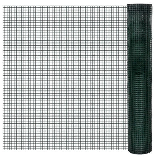 Drahtzaun für Hühner Verzinkt mit PVC-Beschichtung 10x1 m Grün