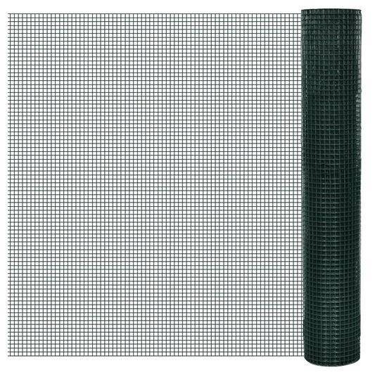 Drahtzaun für Hühner Verzinkt mit PVC-Beschichtung 25x1 m Grün
