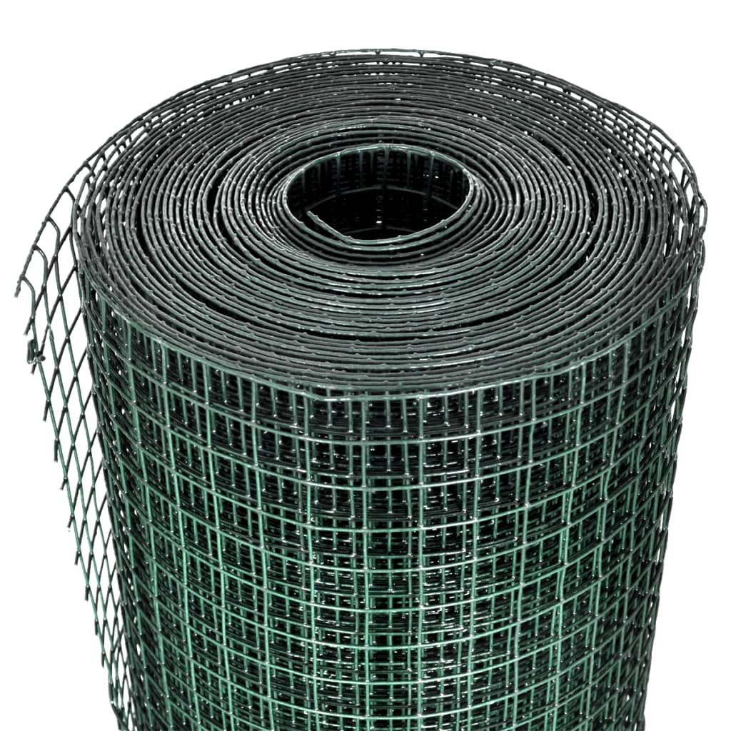 Drahtzaun für Hühner Verzinkter Stahl 1x25 m Grün